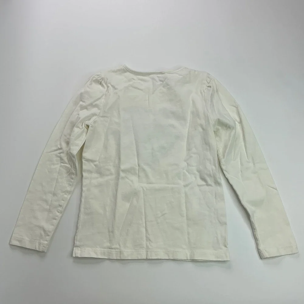 Gymboree Cream Heart Graphic Top Kids Size 7 Fair Isle Long Sleeve Tee